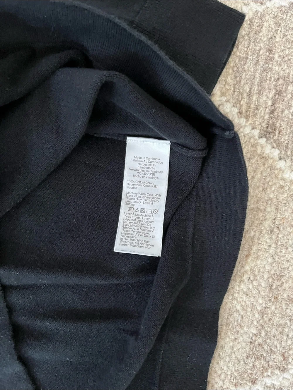 J. Crew Men's Black Crewneck Cotton Sweater